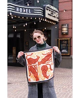 Jessie Zhao New York Silk Bandana Scraf Of Leopards With Floral Fountain