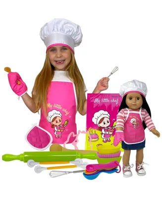 The New York Doll Collection Kids Baking Set with Apron - 16 Pcs Set