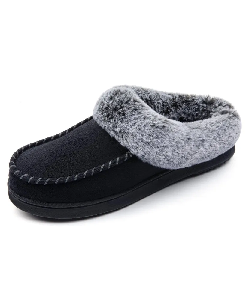 Women's Sherpa Collar Memory Foam Clog Slippers