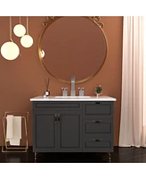 2 Handle Widespread Bathroom Faucet 3 Hole, with Pop Up Drain and 2 Water Supply Lines