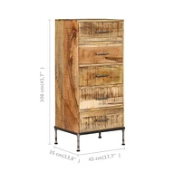 Chest of Drawers 17.7"x13.8"x41.7" Solid Mango Wood