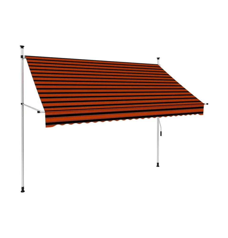 Manual Retractable Awning 98.4" Orange and Brown