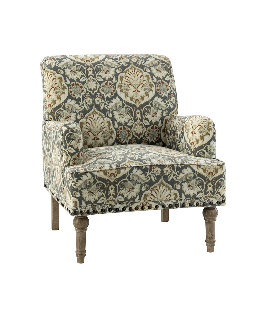 Montross Traditional Wooden Upholstered Armchair with Floral Patterns