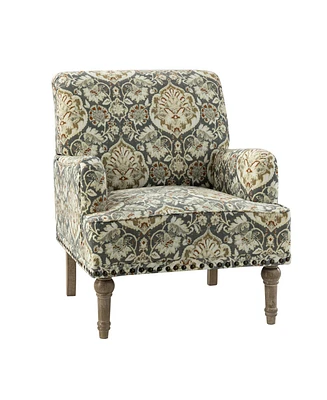 Montross Traditional Wooden Upholstered Armchair with Floral Patterns
