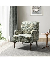 Montross Traditional Wooden Upholstered Armchair with Floral Patterns