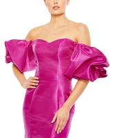 Mac Duggal Women's Sweetheart Off The Shoulder Puff Sleeve Gown