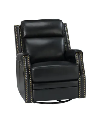 Amos Vintage-like Genuine Leather Recliner with Tufted Design