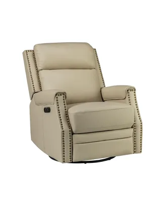 Amos Vintage-like Genuine Leather Recliner with Tufted Design