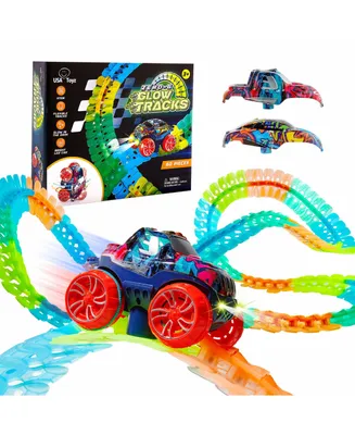 Usa Toys Zero-g Glow Race Track for Kids- 60pcs - Assorted Pre