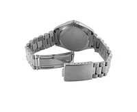 Peugeot Men's 40mm Silver Face Fluted Bezel Stainless Steel Bracelet Watch