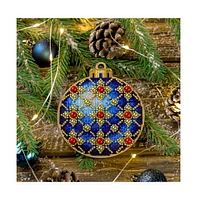 Cross-stitch kit on wood Blue Christmas Ball - Assorted Pre