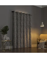 Parrish Distressed Grid Thermal Extreme 100% Blackout Grommet Curtain Panel