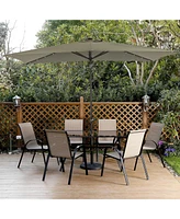 Mondawe 10ft Rectangular Solar Led Market Patio Umbrella