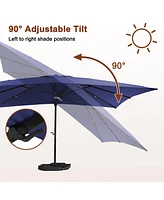 Mondawe 10ft Square Cantilever Patio Umbrella with Included Base Weight for Outdoor Sun Shade