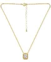 Giani Bernini Cubic Zirconia Bead Frame Pendant Necklace 18k Gold-Plated Sterling Silver, 16" + 2" extender, Created for Macy's