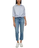 Calvin Klein Jeans Women's Cotton Striped Boyfriend-Fit Shirt