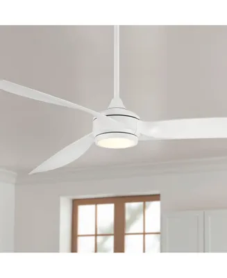 60" La Jolla Surf Modern 3 Blade Indoor Ceiling Fan with Dimmable Led Light Remote Control Matte White for Living Kitchen House Bedroom Family Dining
