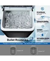 Sugift Black 44 lbs Portable Countertop Ice Maker Machine with Scoop