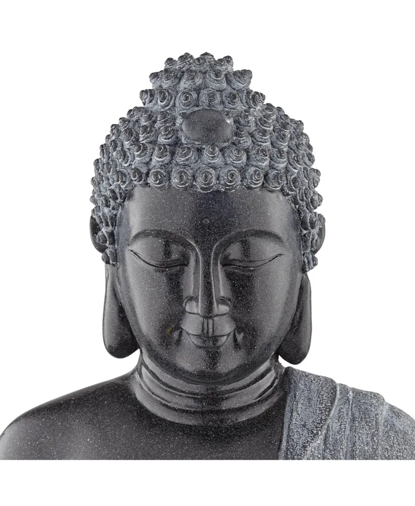 Sitting Buddha Outdoor Water Fountain with Light Led 28" High Faux Stone Meditation Decor for Garden Patio Backyard Deck Home Lawn Porch House Relaxat