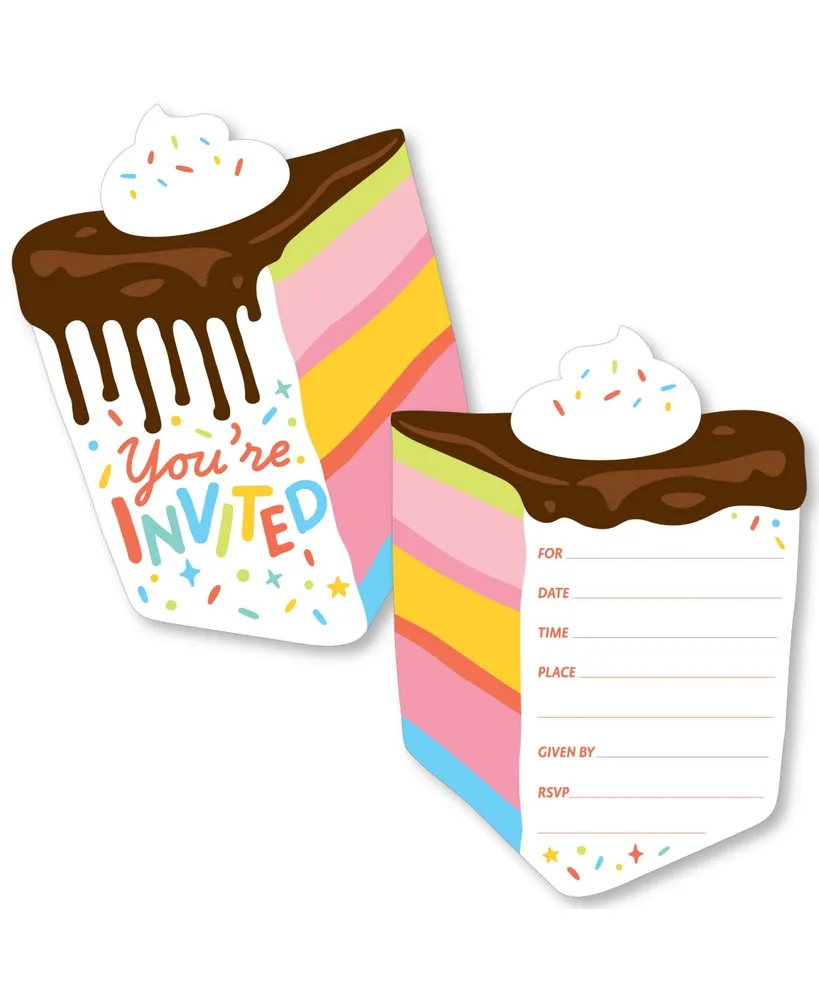 Big Dot Of Happiness Cake Time - Shaped Fill-in Invitations - Happy  Birthday Party Invitation Cards With Envelopes - Set Of 12 : Target