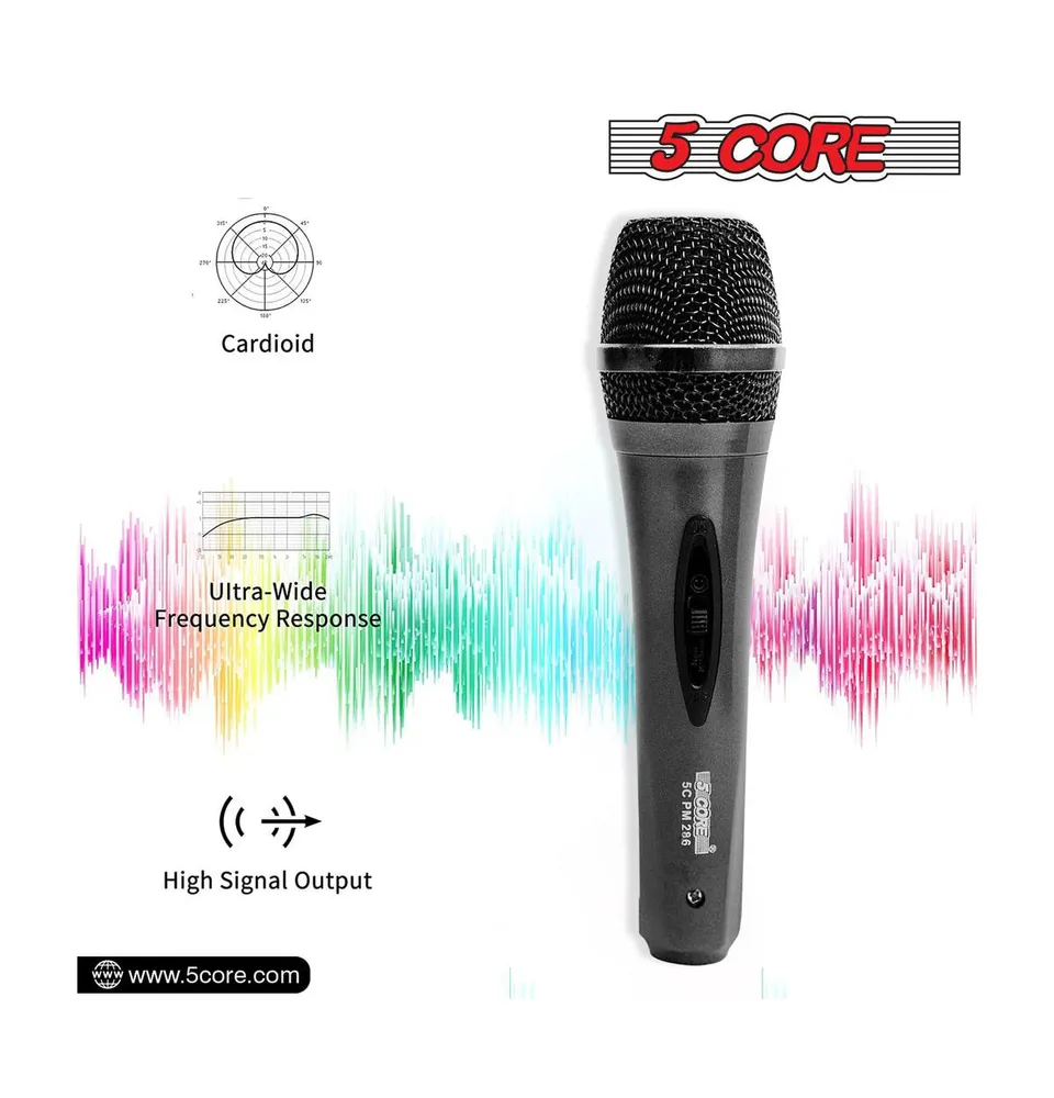 5 Core Microphone Xlr Dynamic Mic Karaoke Singing Handheld Microfono Wired Professional Unidirectional 1/4 Plug In Cord Connection for Vocal Dj Music