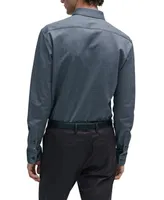 Boss by Hugo Men's Structured Cotton Jacquard Slim-Fit Dress Shirt