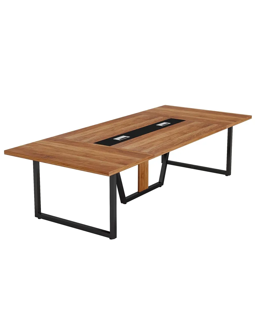 Tribe signs 8FT Conference Table, 94.49 L x 47.24 W x 29.53 H Inches Large Meeting Table/Podcast Table for 10 People