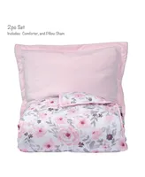 Bedtime Originals Blossom Watercolor Floral Twin Size Quilt and Pillow Sham Set