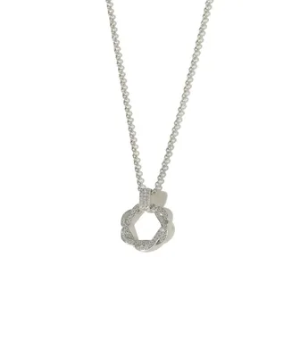 Ysabel Pave Eternity Twist Hoop Pendant Necklace