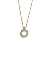 Ysabel Pave Eternity Twist Hoop Pendant Necklace