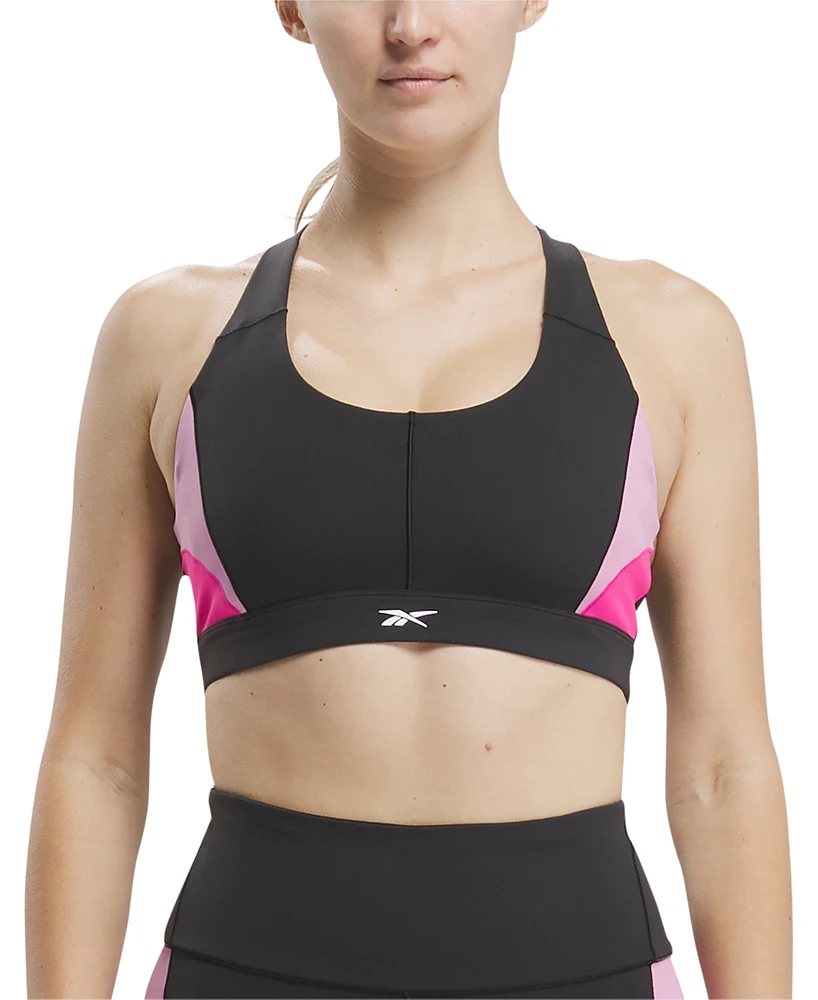 Reebok Women's Active Lux Racerback Colorblocked Sports Bra