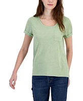 Hippie Rose Juniors' Super Soft Burnout Pocket Tee