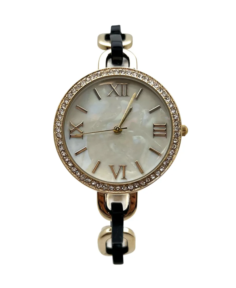 Olivia Pratt Bracelet Style Metal and Tortoise Women Watch