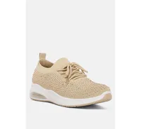 Women's elizha stud embellished lace up sneakers