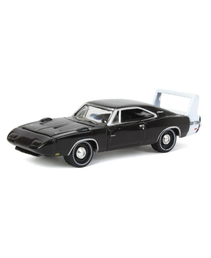 1/64 1969 Dodge Charger Daytona, Gloss Black, Johnny Lightning Mcacn