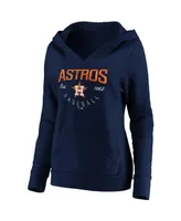 Women's Fanatics Navy Houston Astros Core Live For It V-Neck Pullover Hoodie