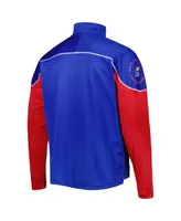 Men's adidas Royal Kansas Jayhawks Aeroready Knit Quarter-Snap Jacket