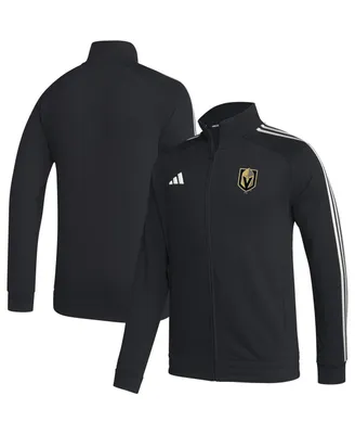 Men's adidas Black Vegas Golden Knights Raglan Full-Zip Track Jacket