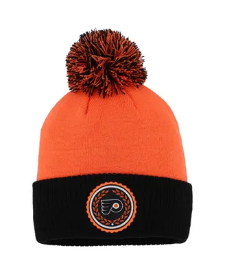 Women's adidas Orange Philadelphia Flyers Laurel Cuffed Knit Hat with Pom