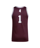 Men's adidas #1 Maroon Mississippi State Bulldogs Swingman Jersey