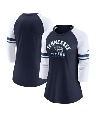 Women's Nike Navy Tennessee Titans 3/4-Sleeve Lightweight Raglan Fashion T-shirt
