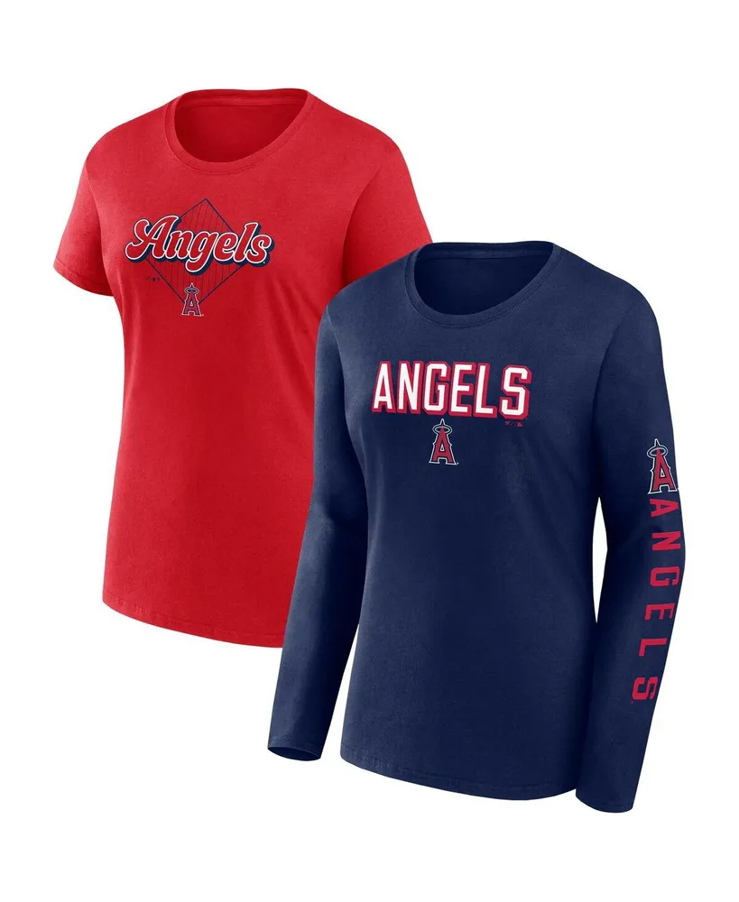 Women's Fanatics Navy, Red Los Angeles Angels T-shirt Combo Pack