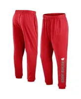 Men's Fanatics Red Wisconsin Badgers Chop Block Fleece Sweatpants