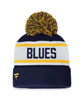 Women's Fanatics Navy St. Louis Blues Fundamental Cuffed Knit Hat with Pom