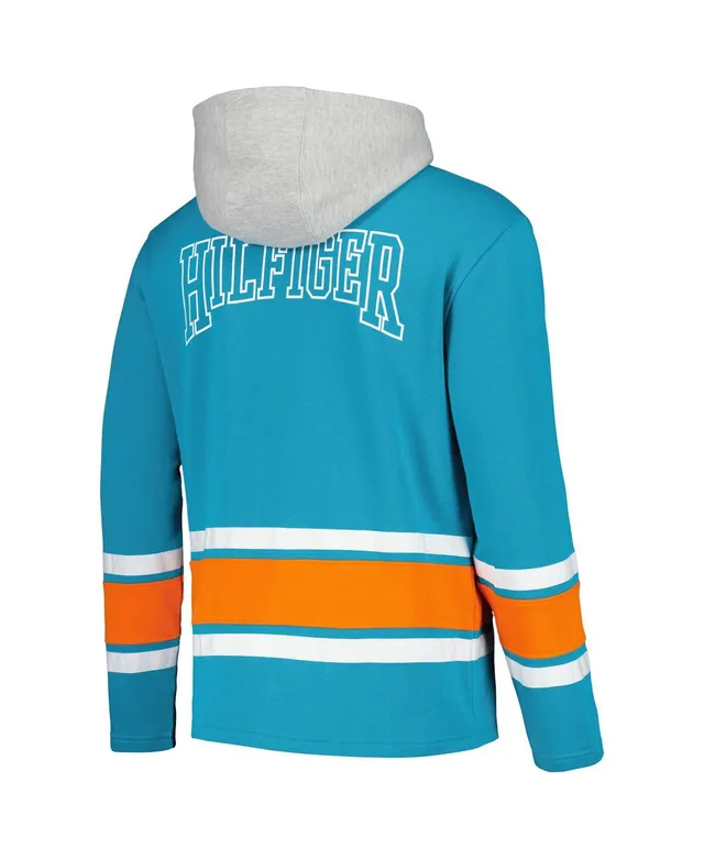 Women's Tommy Hilfiger Aqua Miami Dolphins Heidi V-Neck Pullover Sweatshirt