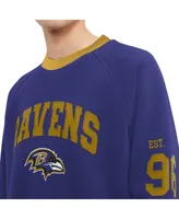 Men's Tommy Hilfiger Purple Baltimore Ravens Reese Raglan Tri-Blend Pullover Sweatshirt