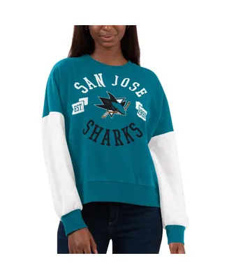 Women's G-iii 4Her by Carl Banks Teal San Jose Sharks Team Pride Pullover Sweatshirt