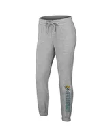 Women's Wear by Erin Andrews Heather Gray Jacksonville Jaguars Knit Long Sleeve Tri-Blend T-shirt and Pants Sleep Set