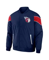 Men's Darius Rucker Collection by Fanatics Navy Cleveland Guardians Baseball Raglan Full-Snap Jacket