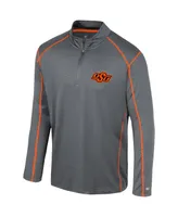 Men's Colosseum Gray Oklahoma State Cowboys Cameron Quarter-Zip Windshirt